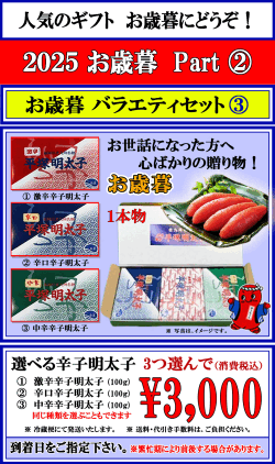 人気のお歳暮　バラエティセット　3　消費税込み
