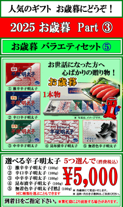 人気のお歳暮　バラエティセット　5　消費税込み