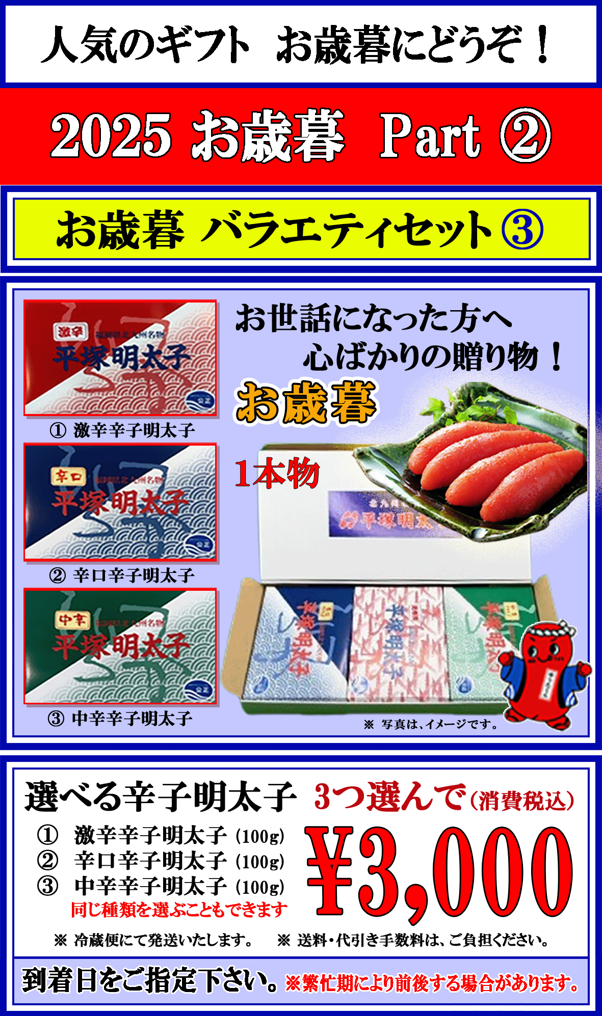 人気のお歳暮　バラエティセット　3　消費税込み