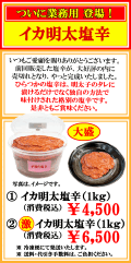 大盛 イカ明太塩辛　パッケージ入り　消費税込