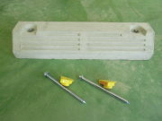 車止めブロック　アンカーピン　反射キャップ付　【送料込】　　★車止めブロックNSP-120B　 180×120×600