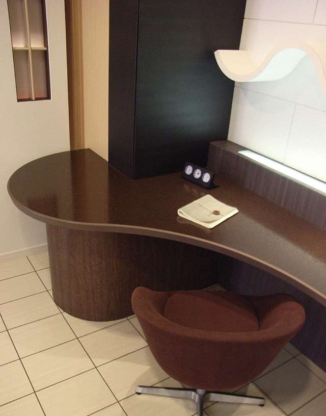 エッジ樹脂メラミン化粧板カウンターテーブル