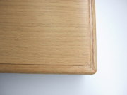 天面はメラミン化粧板で縁はタモ材木口貼りカウンターテーブル天板