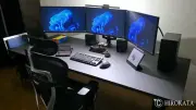 電動昇降式パソコンデスクの天板黒(電子線硬化樹脂化粧板XE-505K)