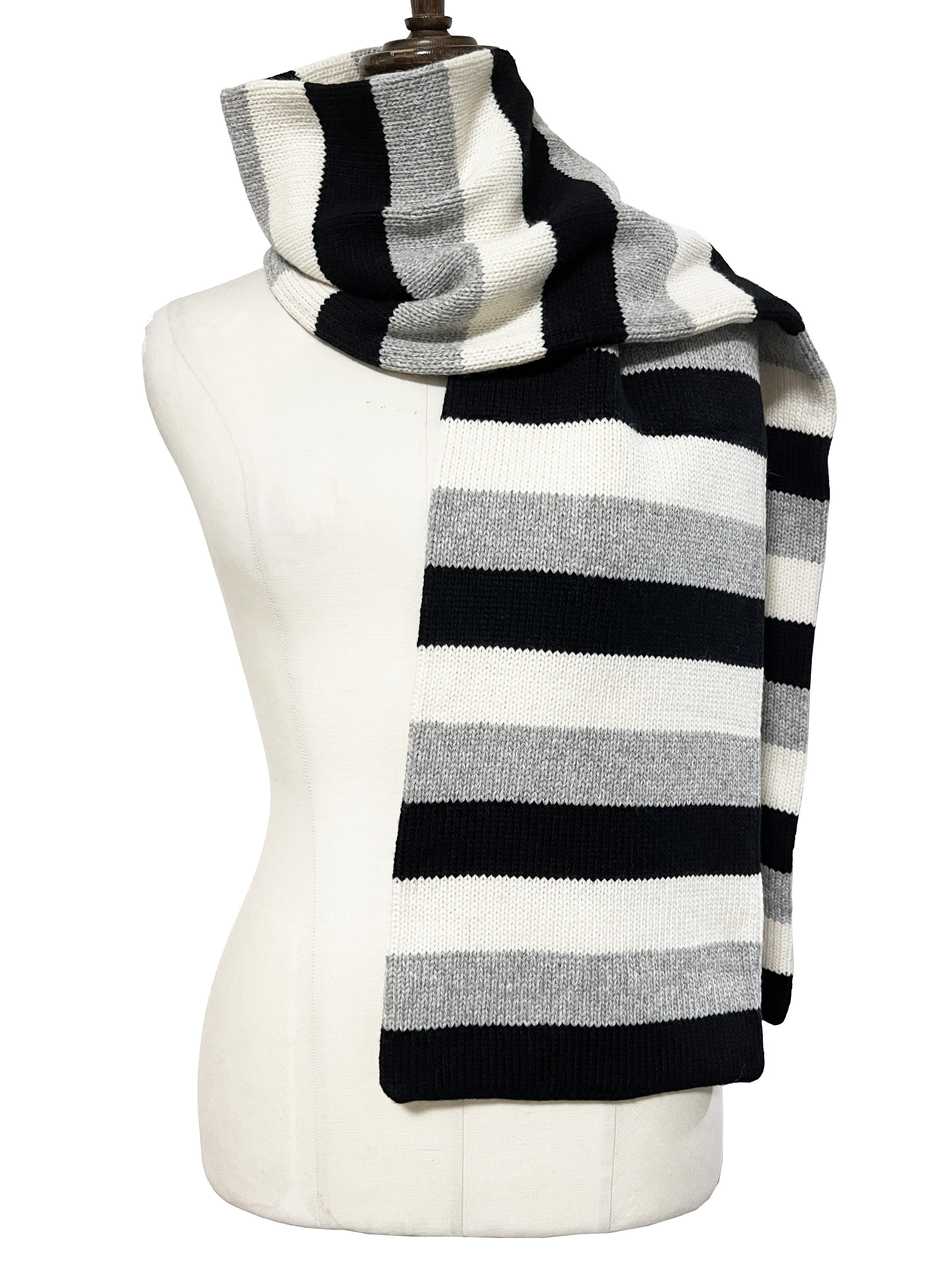 ニット、マフラー、ボーダー、ウール、ショール