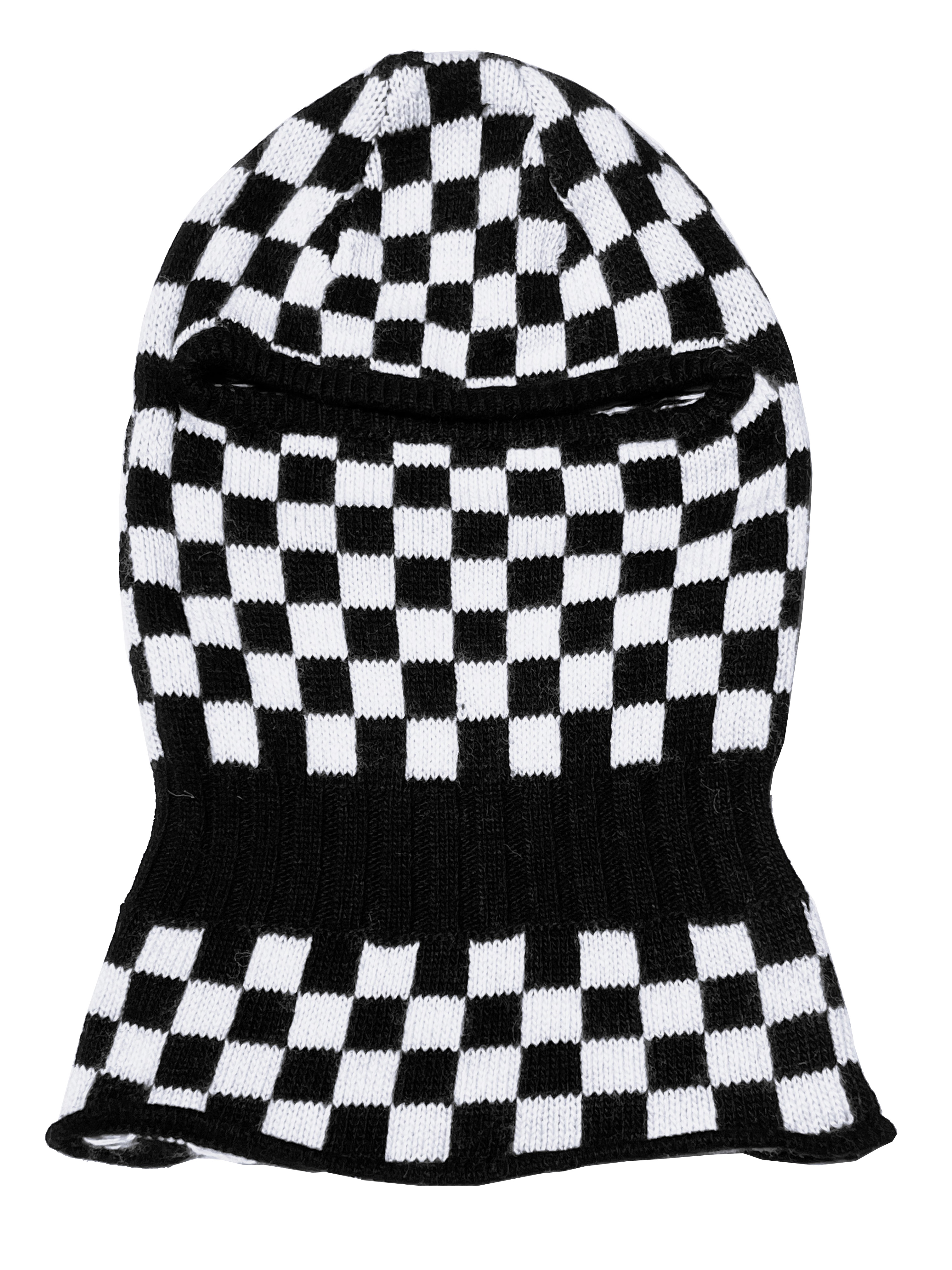 ニット、帽子、バラクラバ、ジャカード、市松