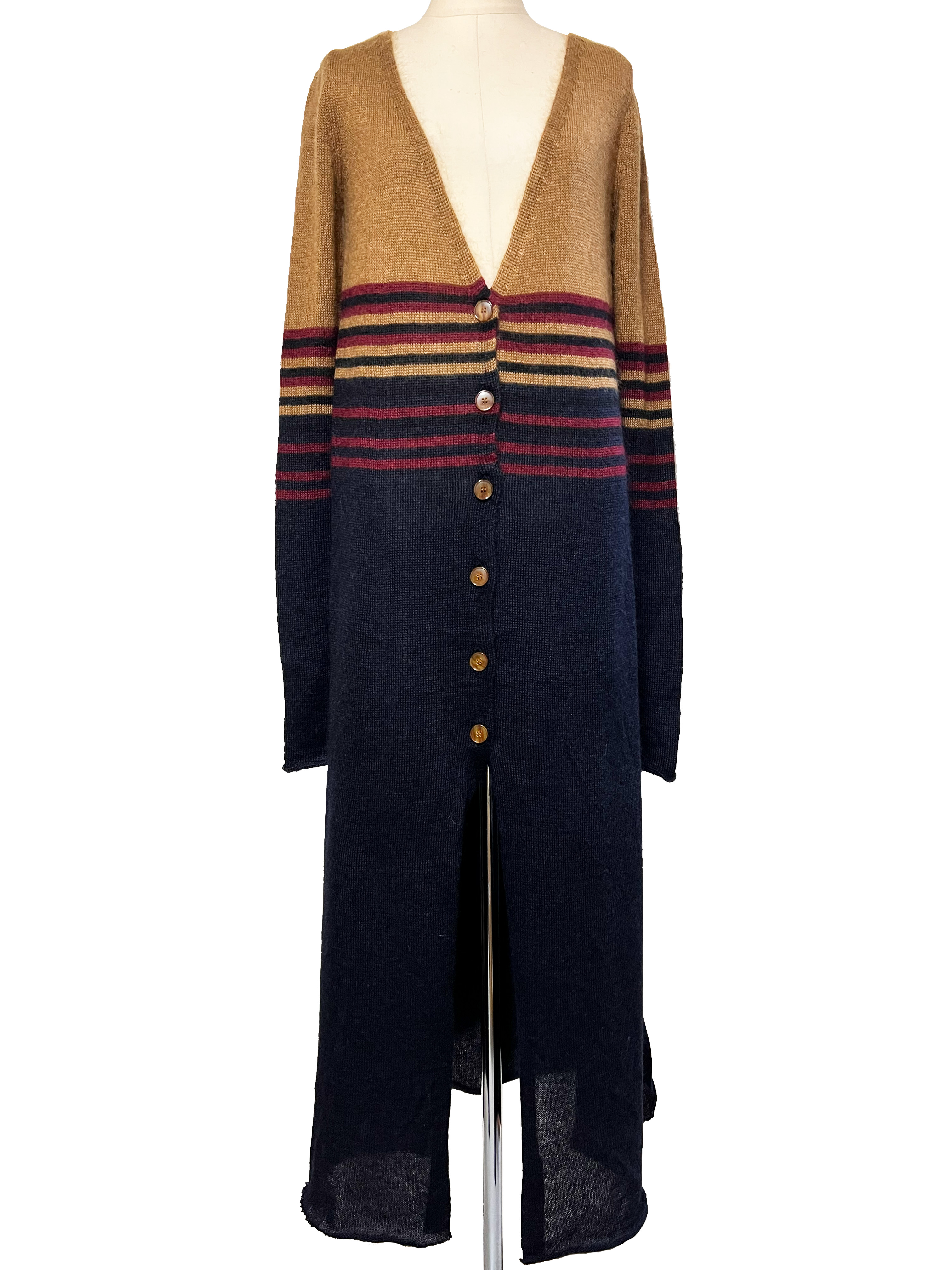 ニット、カーディガン、モヘア、Vネック、ロング