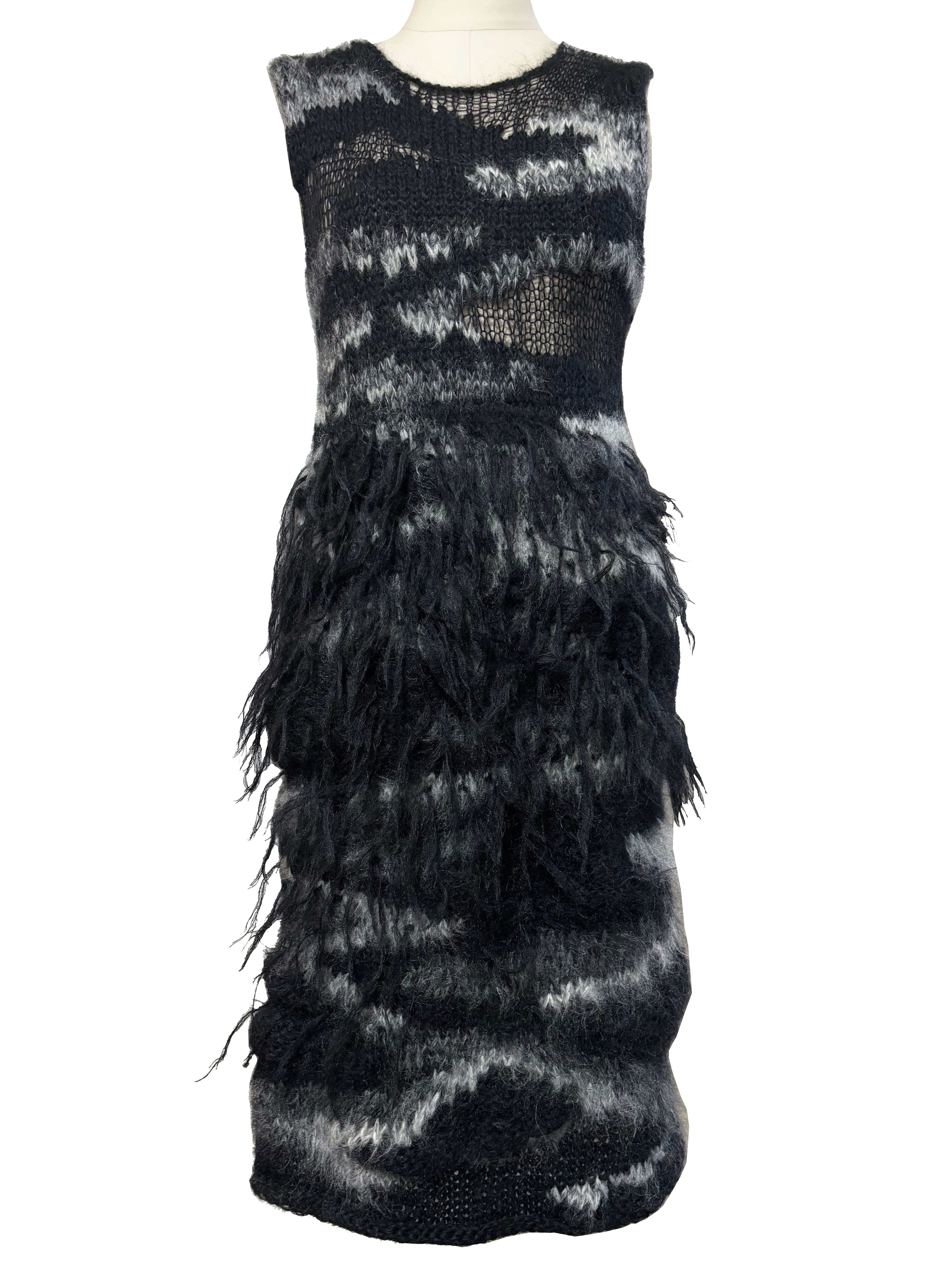 ニット、ジャカード、迷彩、ノースリーブ、ワンピース