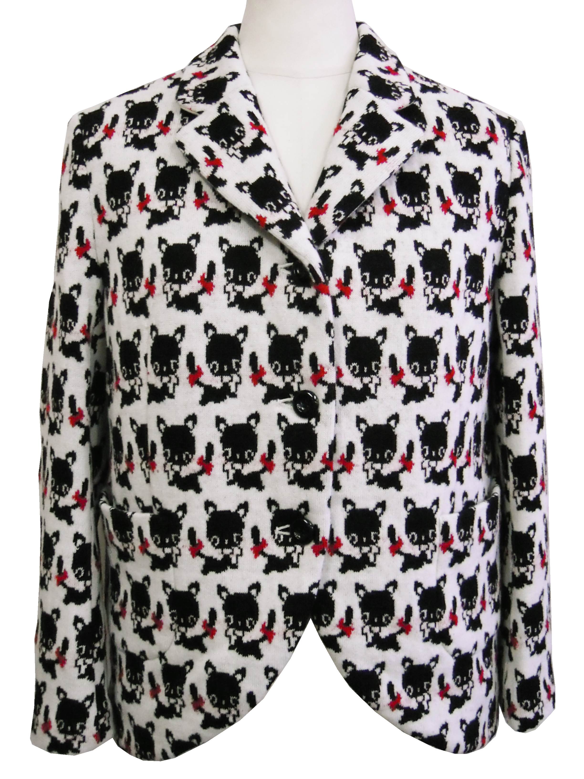 ジャケット、動物、ジャカード、ニット、長袖