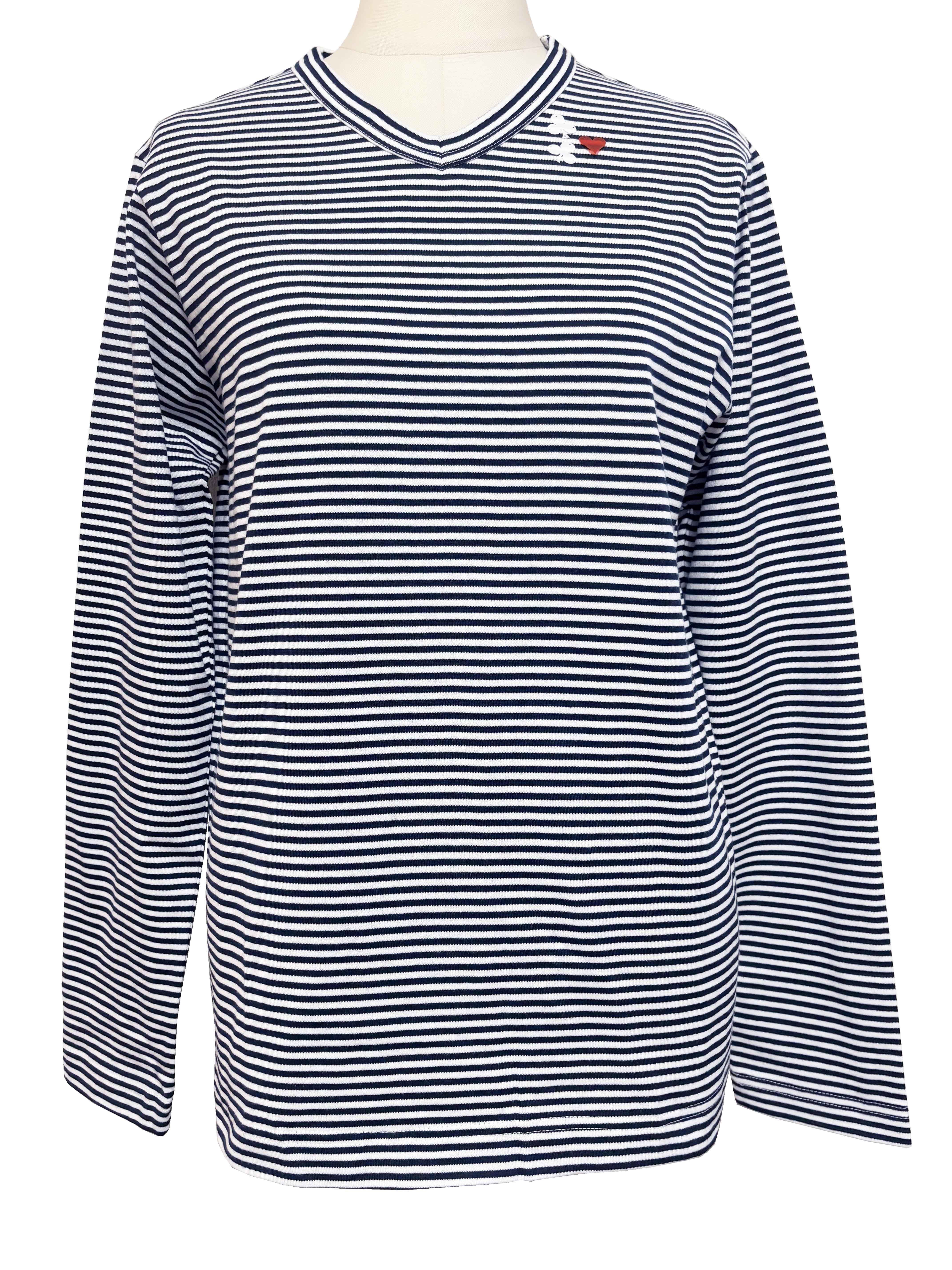 Tシャツ、ボーダー、長袖、ユニセックス、綿