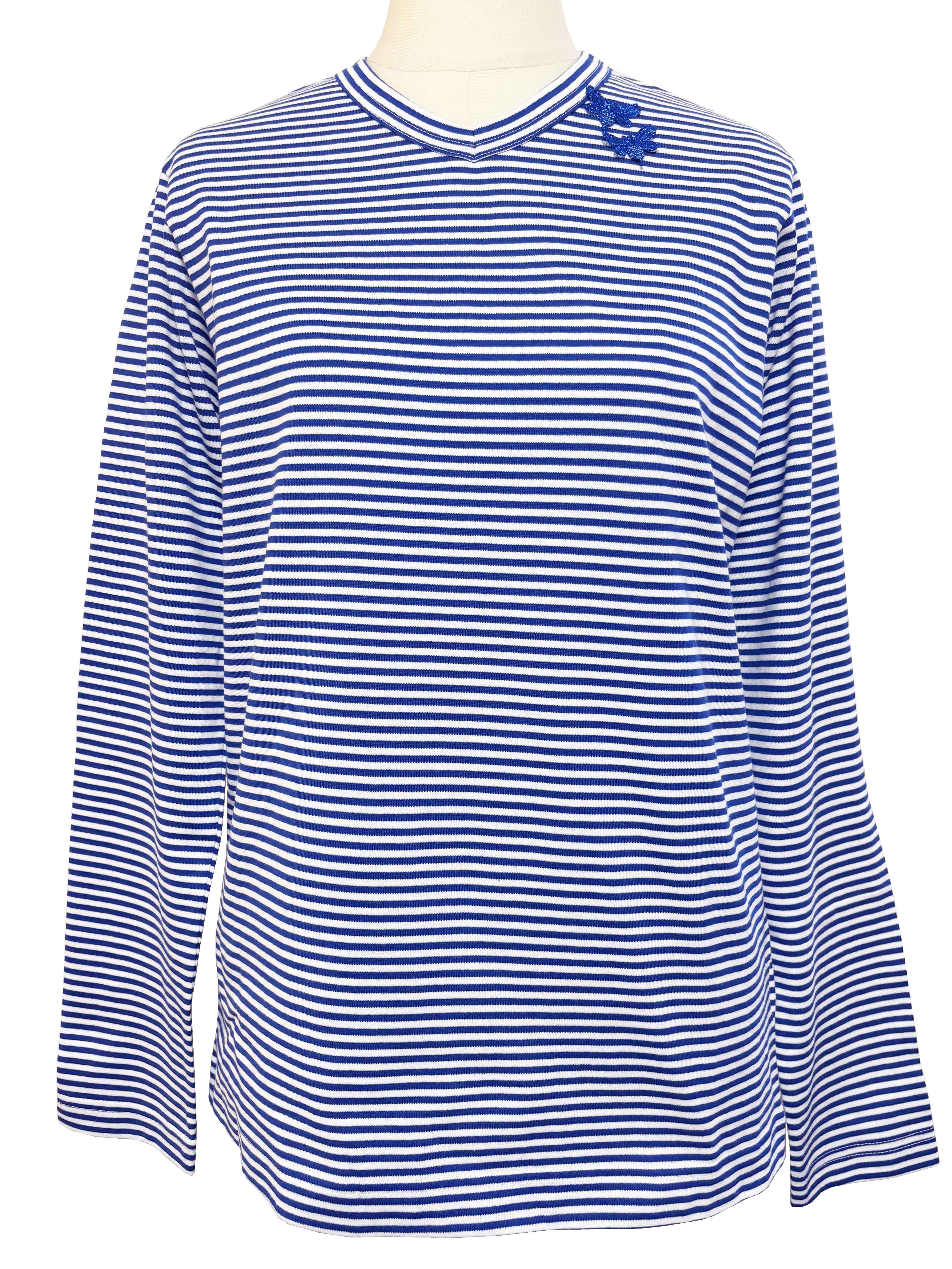 Tシャツ、ボーダー、長袖、ユニセックス、綿
