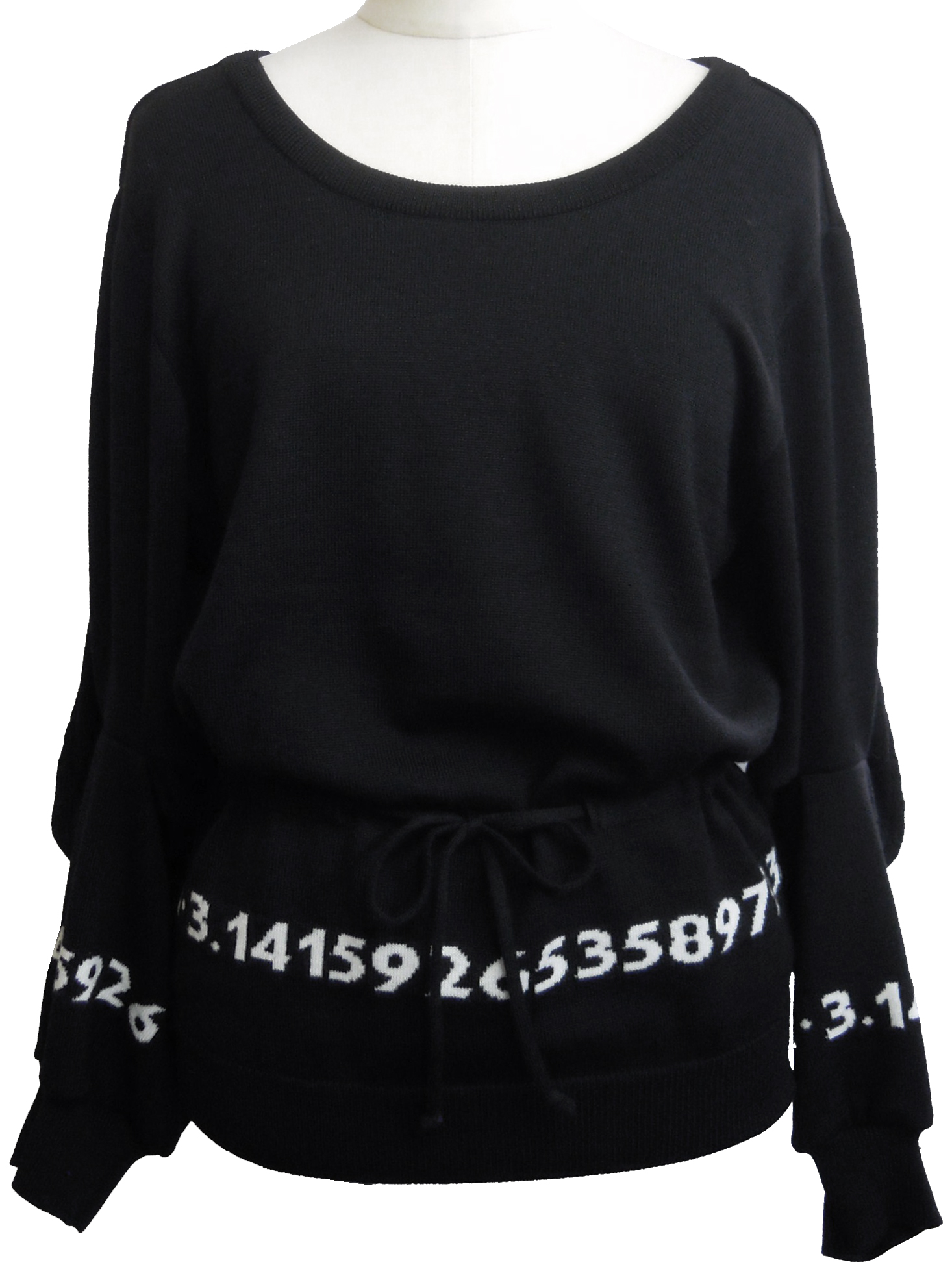 プルオーバー、数字、ジャカード、ニット、長袖