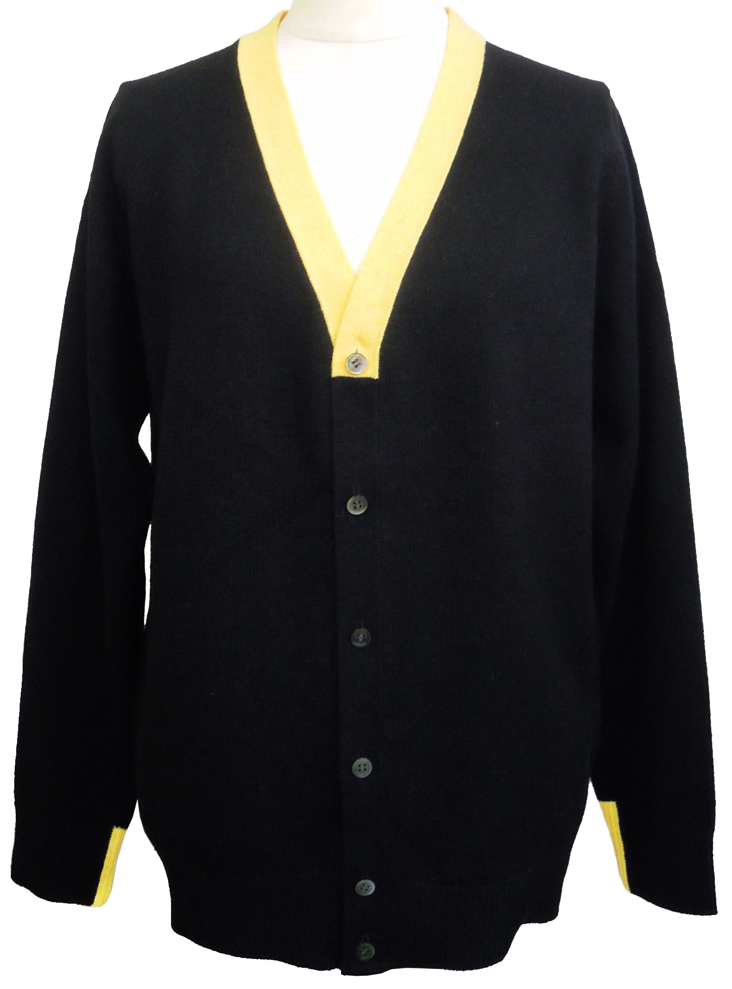 カーディガン、カラーブロック、Vネック、ニット、長袖