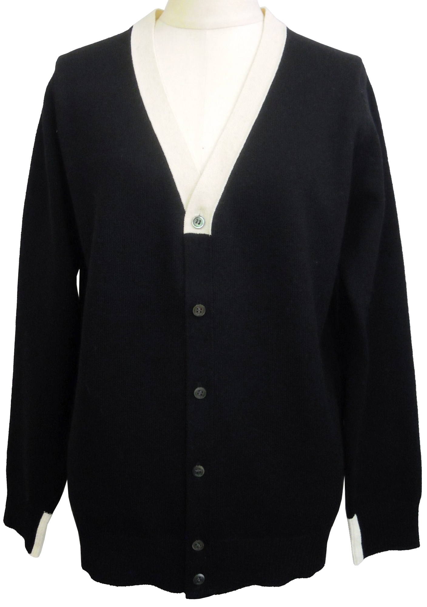 カーディガン、カラーブロック、Vネック、ニット、長袖