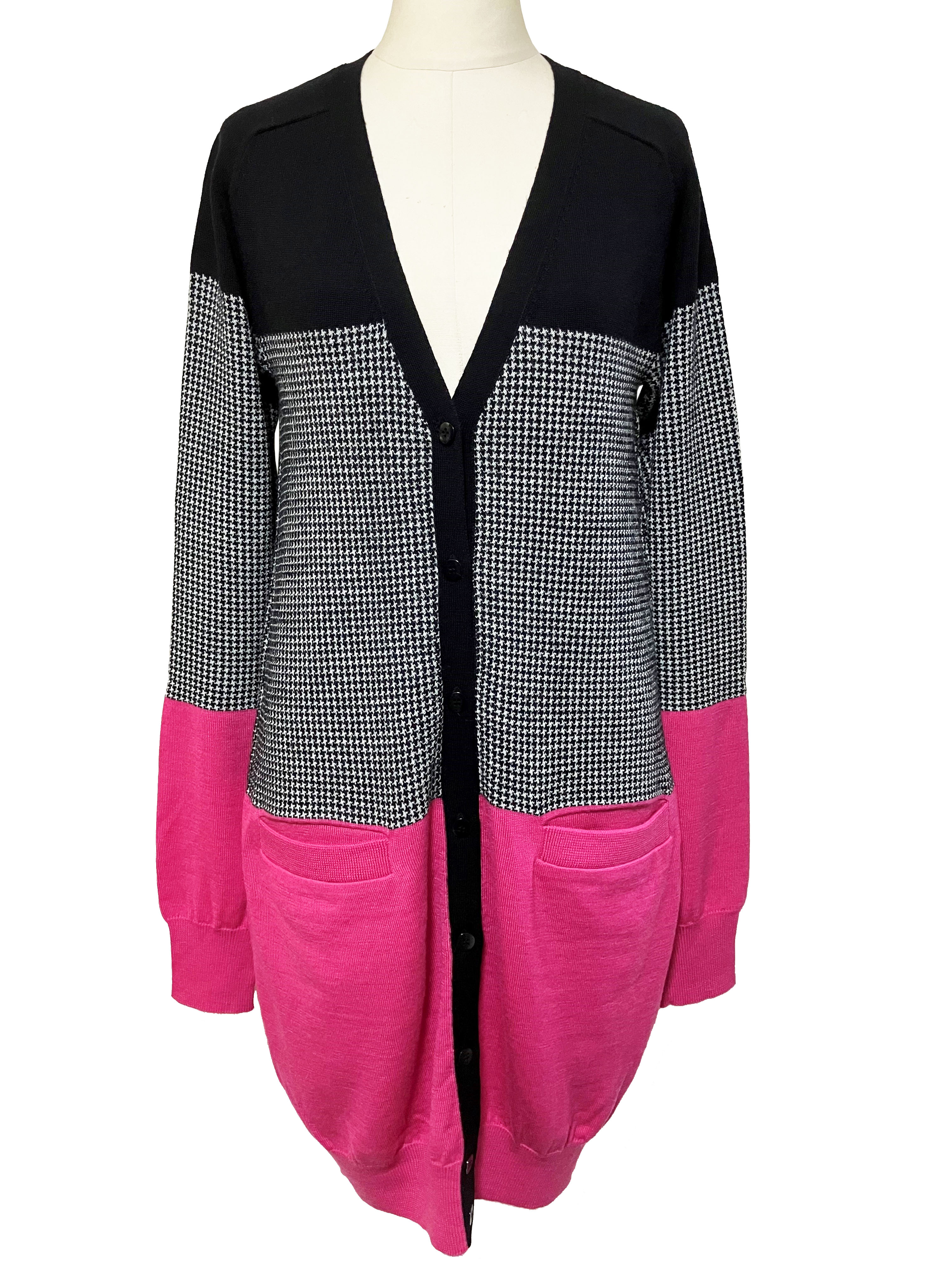 ニット、カーディガン、トップス、千鳥、長袖