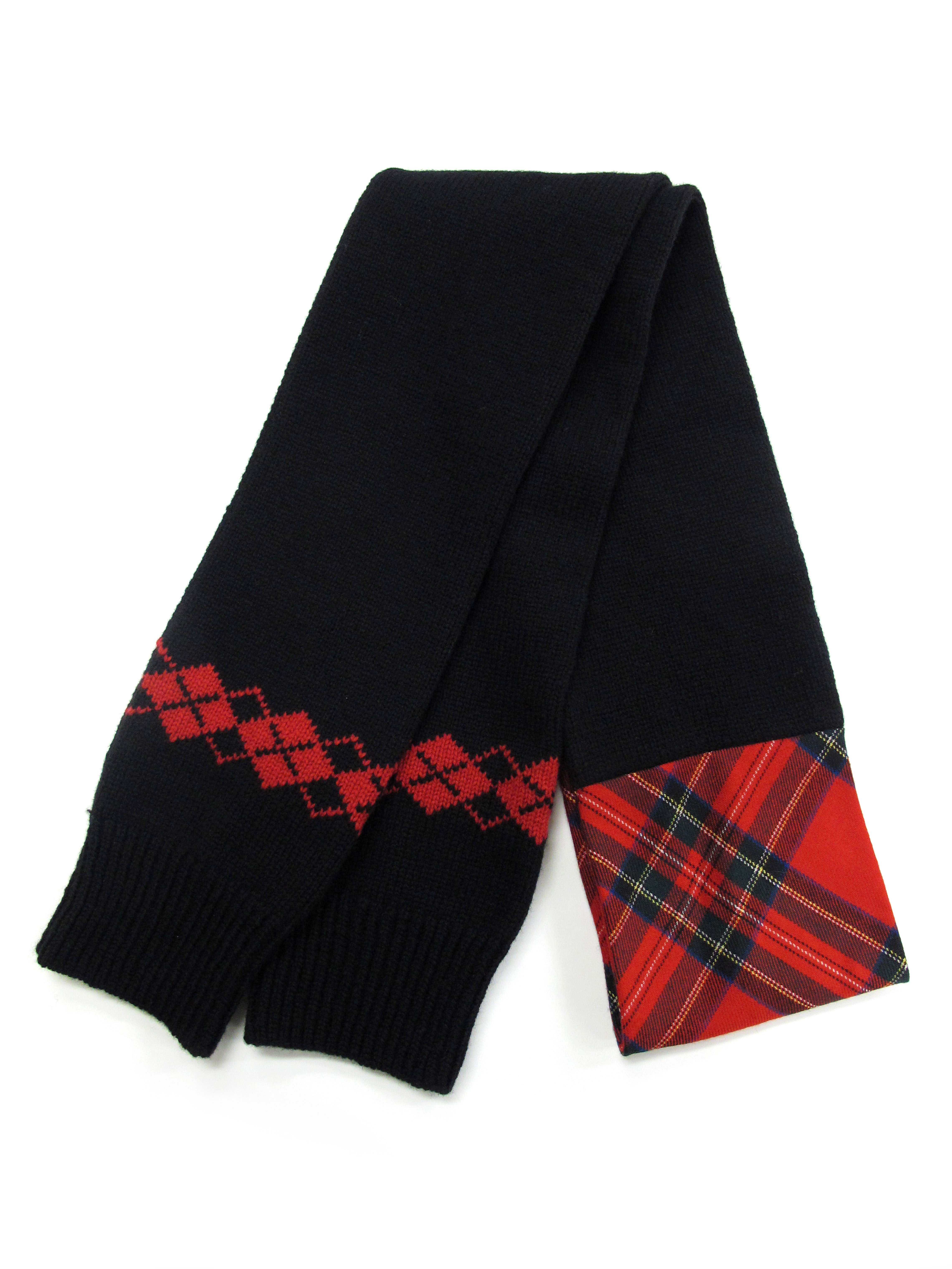 タータンチェック×ジャガードマフラー