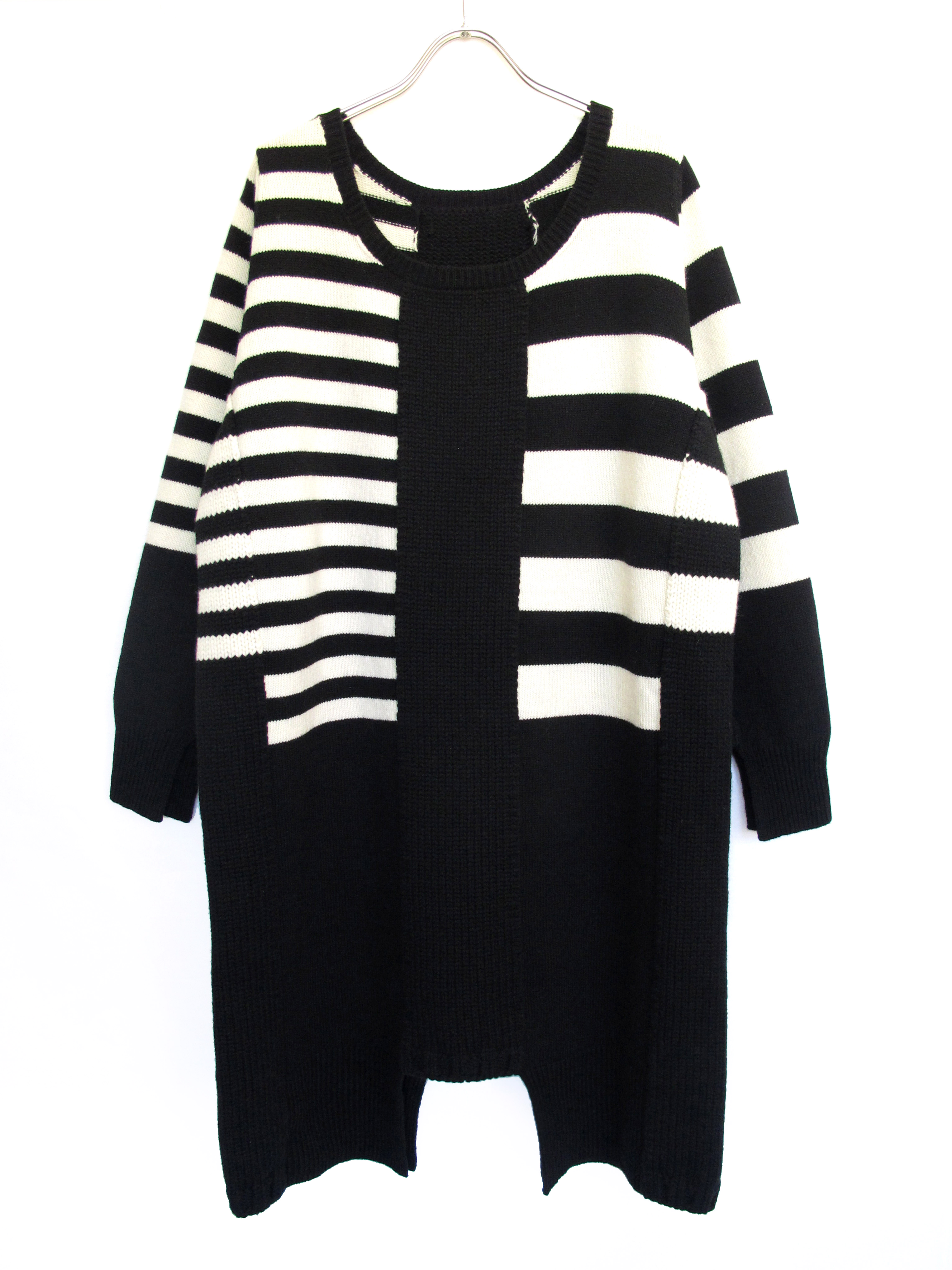 ボーダーMIXゲージニットドレス