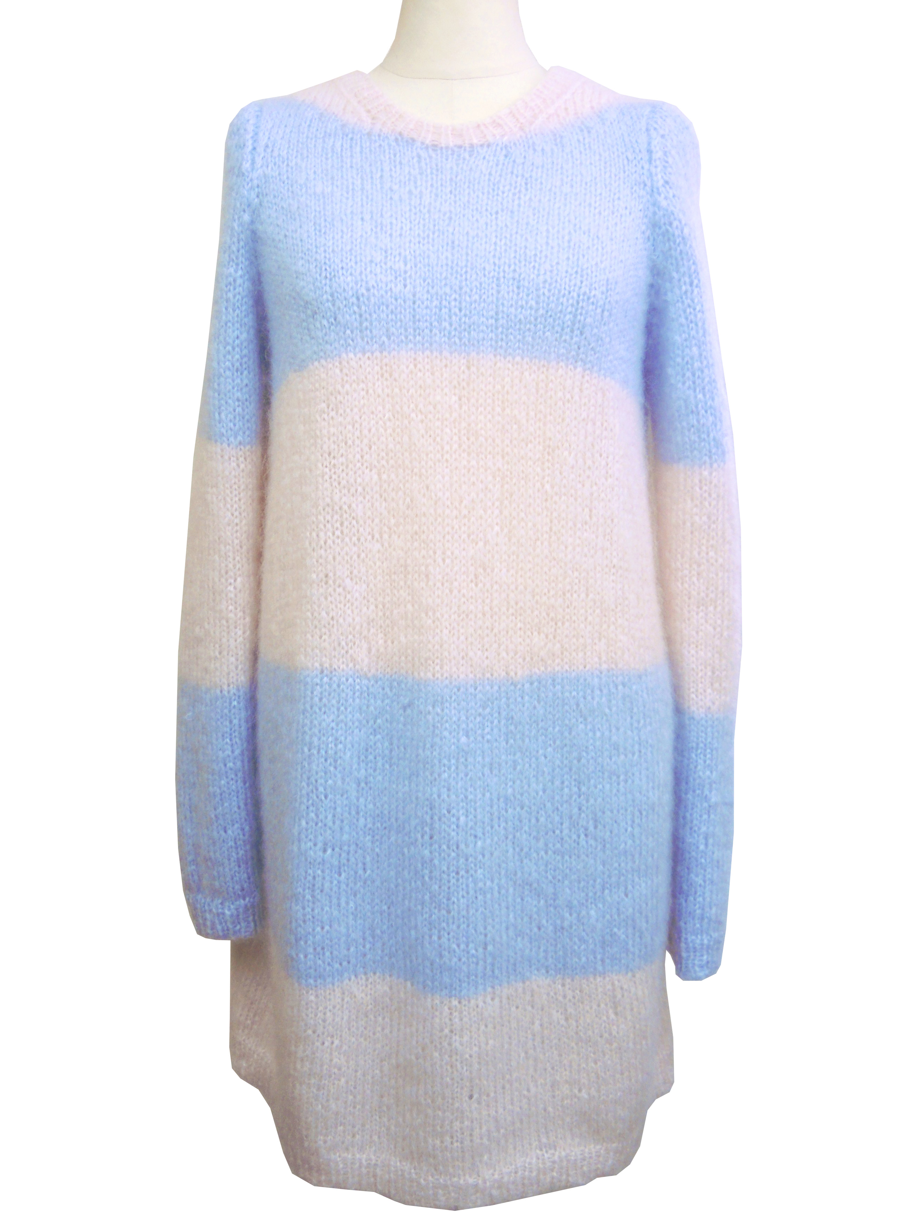 ニット、ワンピース、フレンチスリーブ、クルー、コクーンニット、ワンピース、長袖、クルー、モヘア