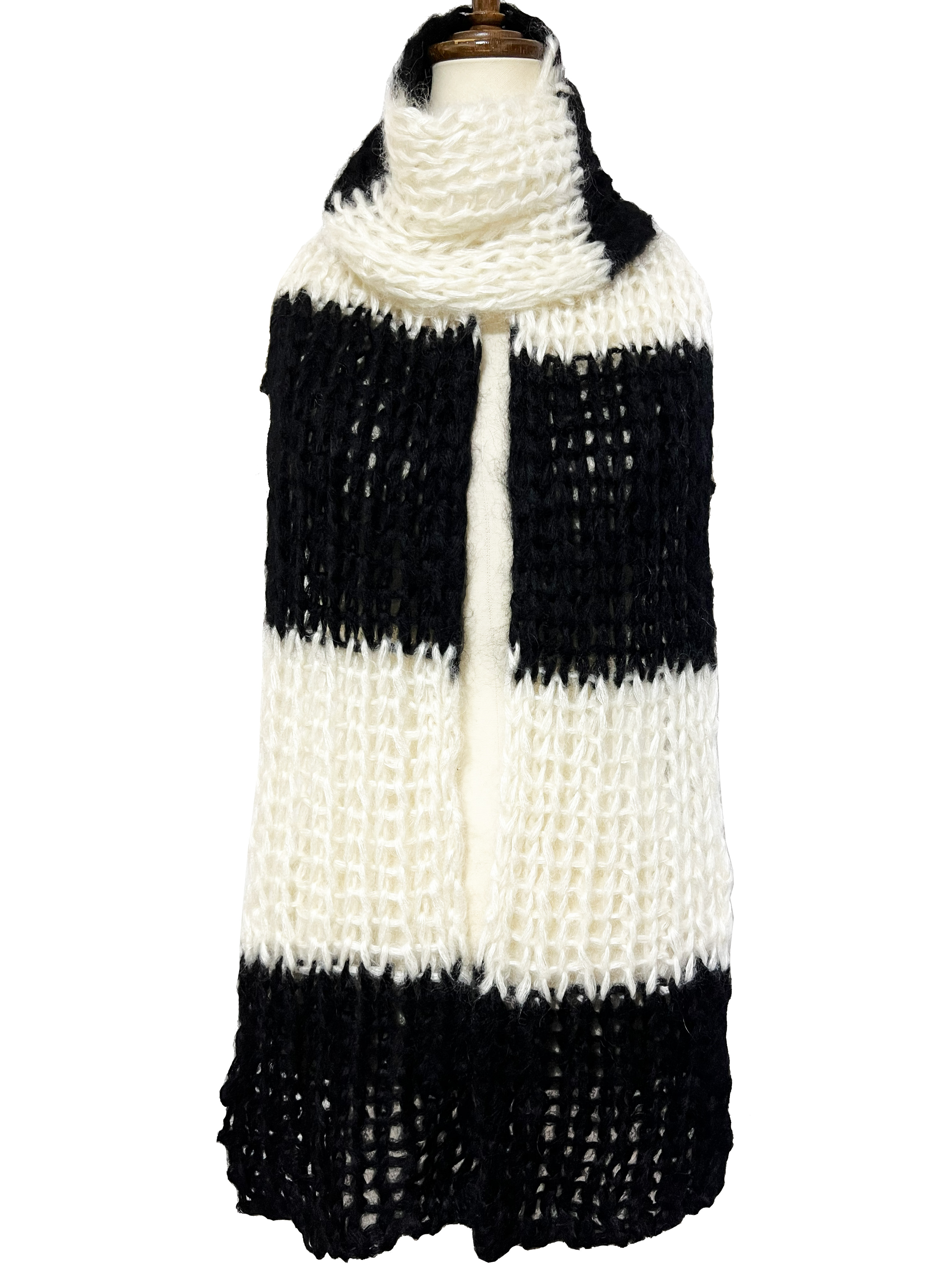 ニット、マフラー、ボーダー、モヘア、シルク