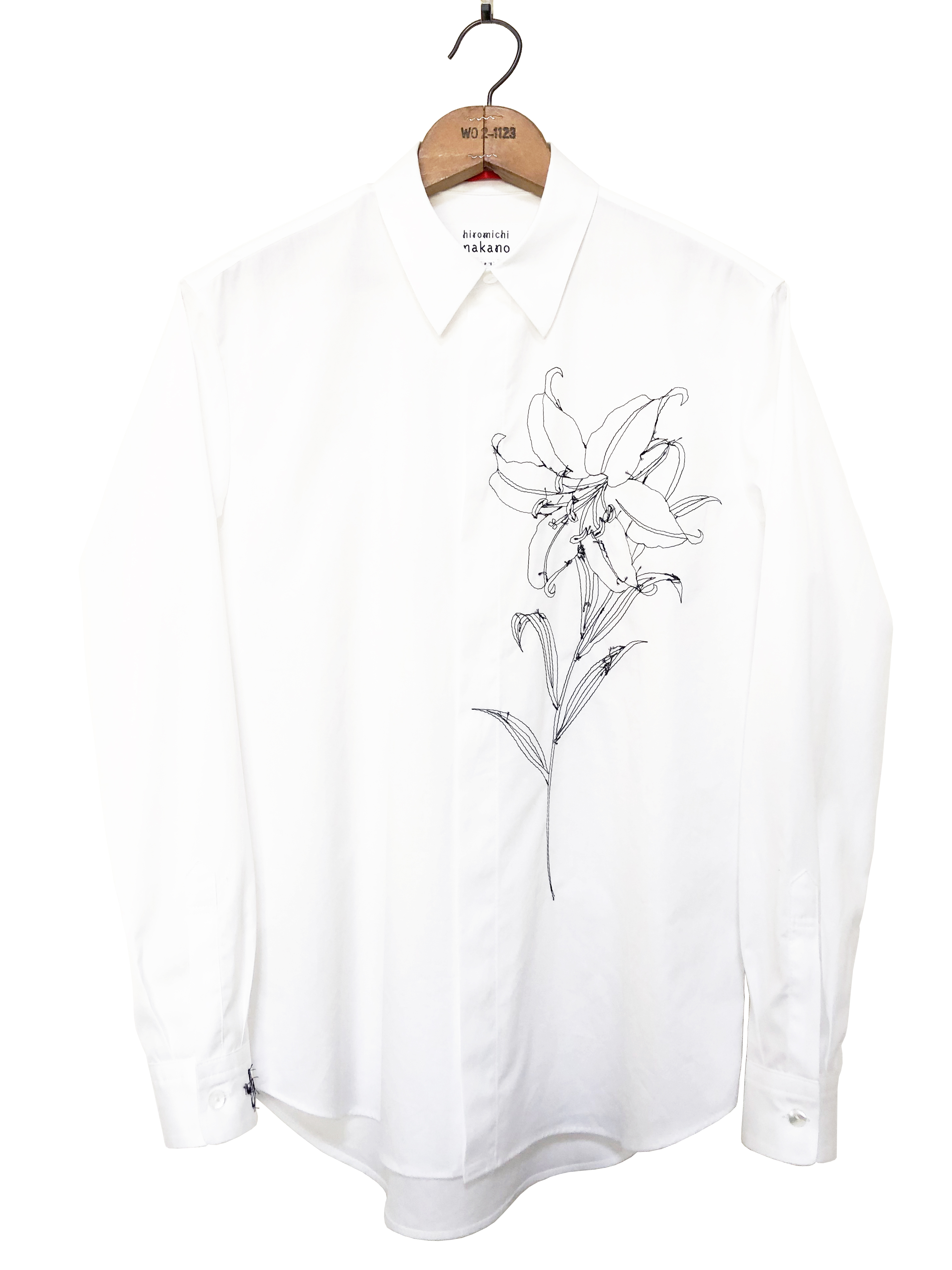 100 2ブロード 百合柄刺繍メンズシャツ Hiromichi Nakano Shop