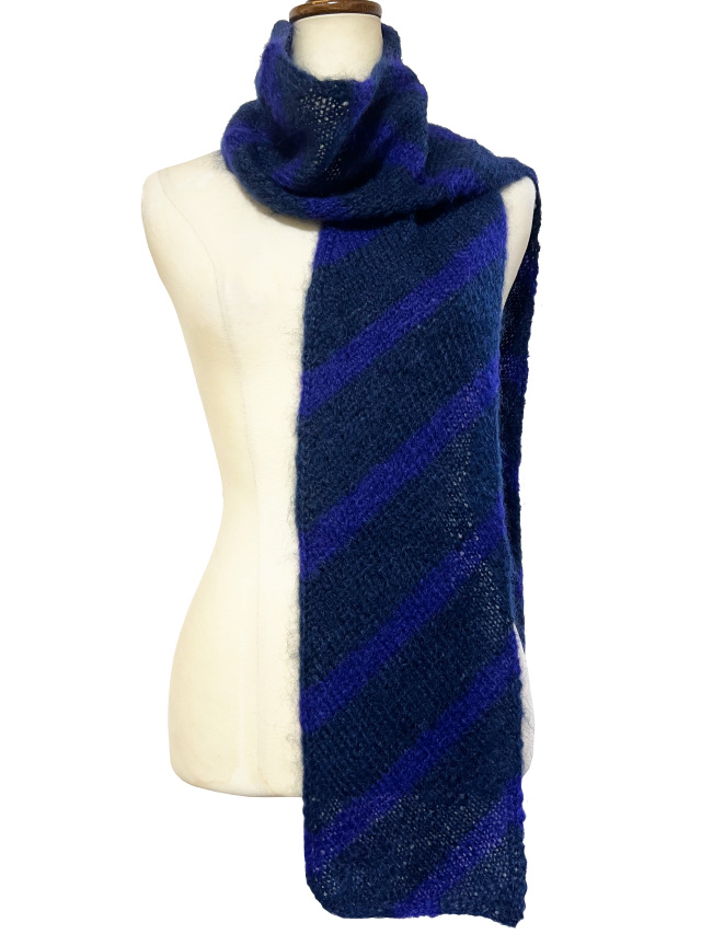 ニット、マフラー、ボーダー、斜め、モヘア