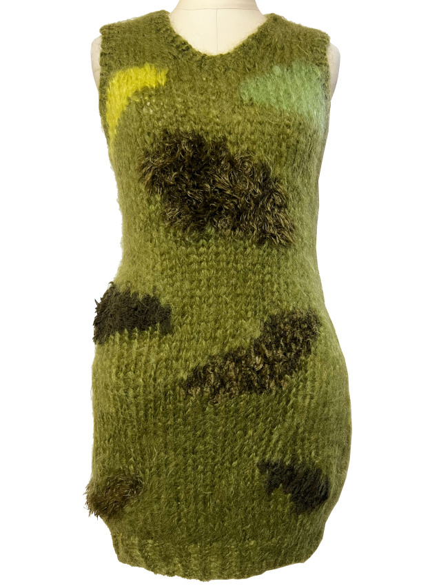 ニット、ノースリーブ、迷彩、プルオーバー、ワンピース