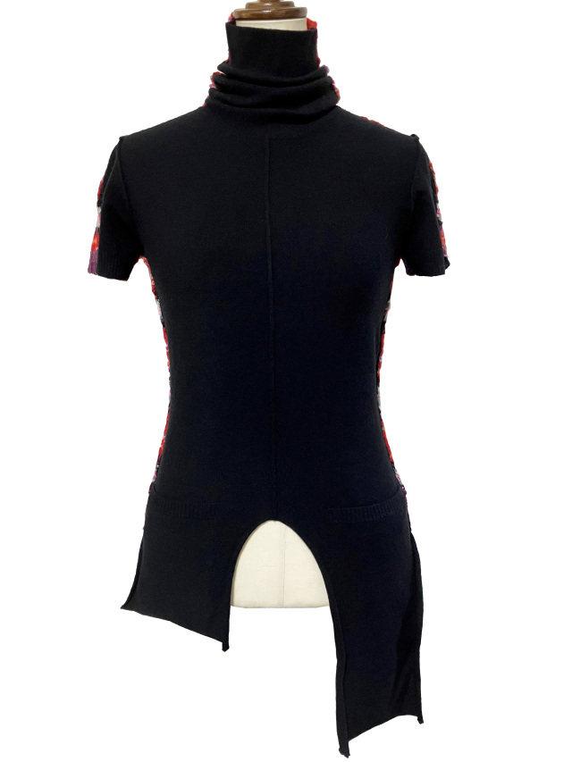 ニット、半袖、ジャカード、フェアアイル、トップス