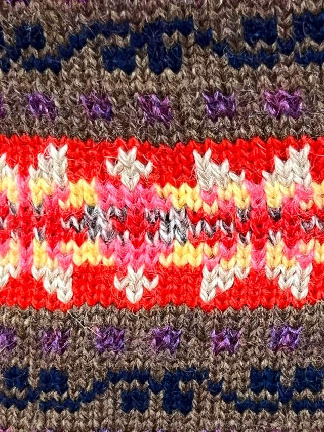 ニット、カーディガン、ジャカード、フェアアイル、長袖