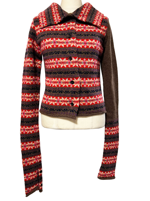 ニット、カーディガン、ジャカード、フェアアイル、長袖