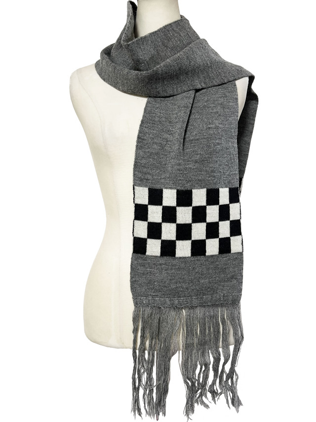 ニット、マフラー、市松、ショール、インターシャ