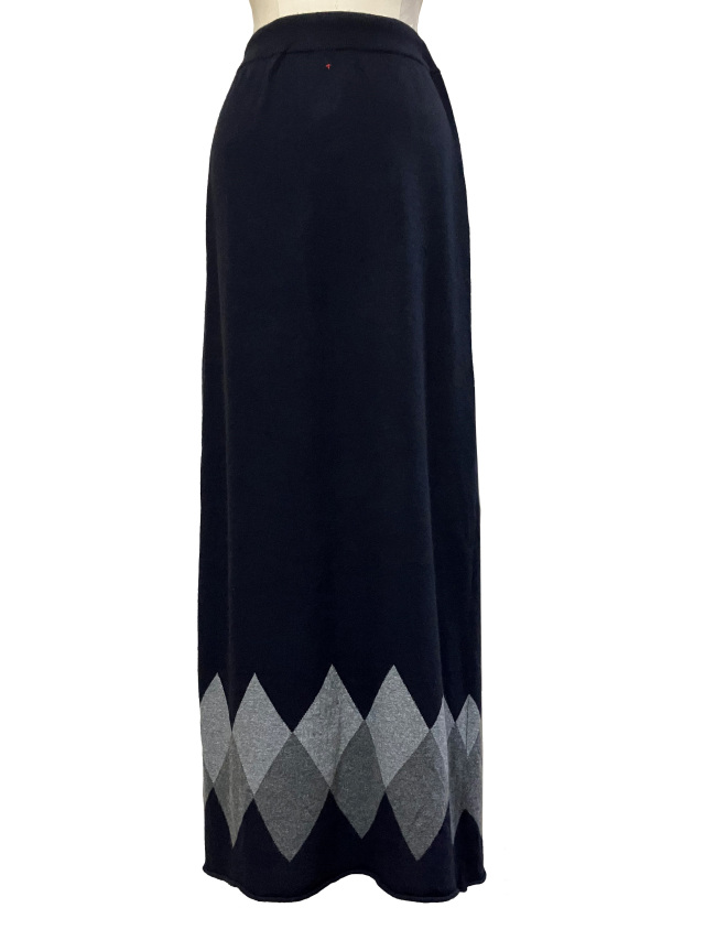 ニット、スカート、ロング、アーガイル、カシミヤ
