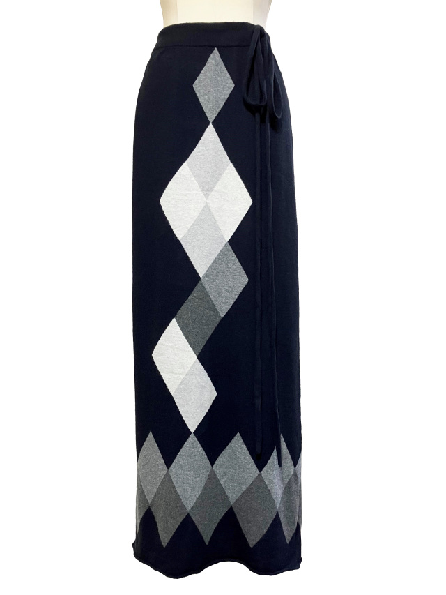 ニット、スカート、ロング、アーガイル、カシミヤ