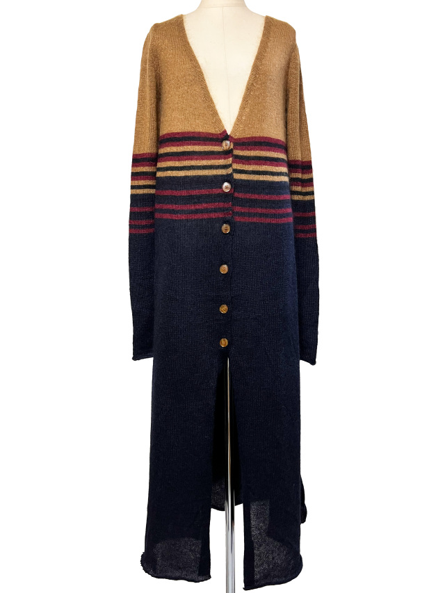 ニット、カーディガン、モヘア、Vネック、ロング