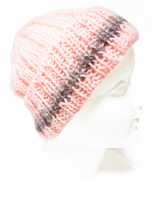 ニット、帽子、ワッチ、リブ編、ライン