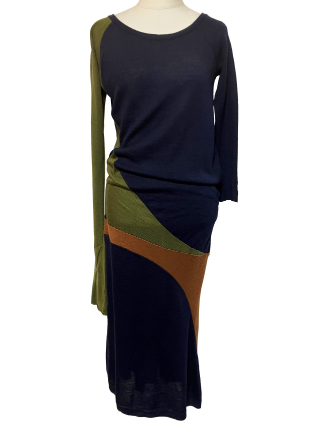 ニット、ワンピース、変形、カシミヤ、長袖