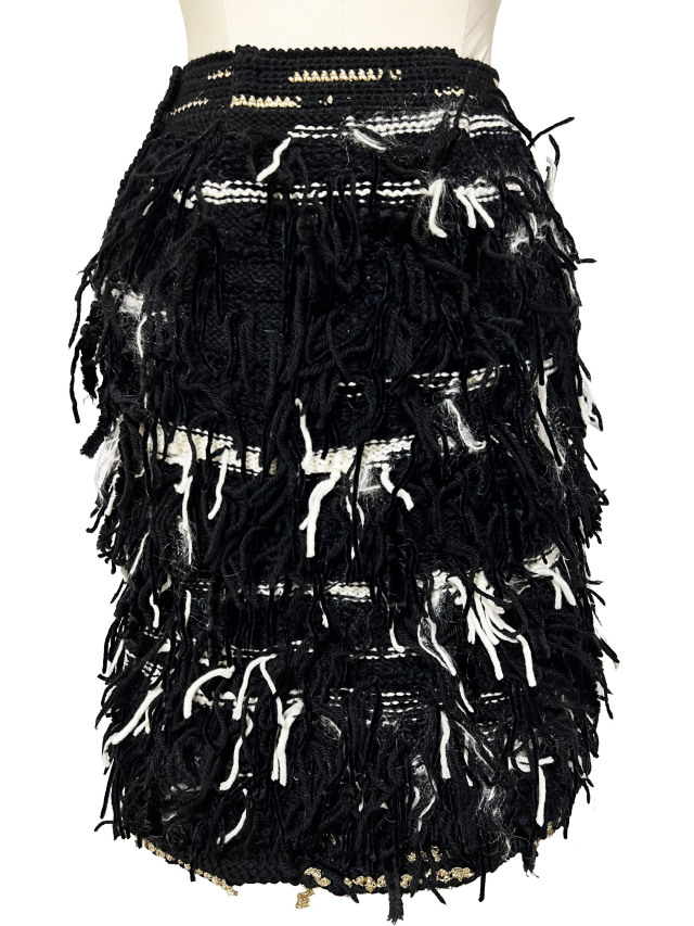 ニット、スカート、ジャカード、シャネル風、タイト