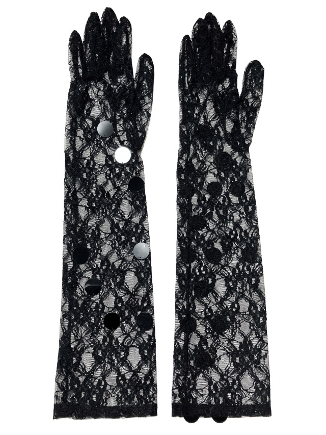 レース、手袋、グローブ、スパンコール、モノトーン
