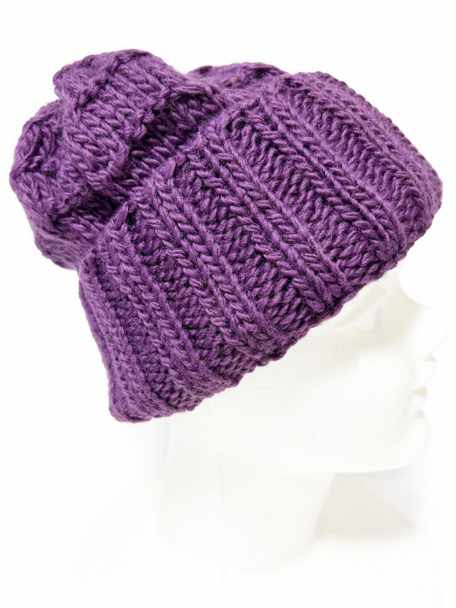 ニット、帽子、キャップ、リブ編、ワッチ