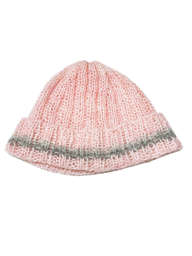 ニット、帽子、ワッチ、リブ編、ライン