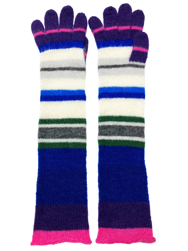 ニット、手袋、グローブ、ボーダー、モヘア