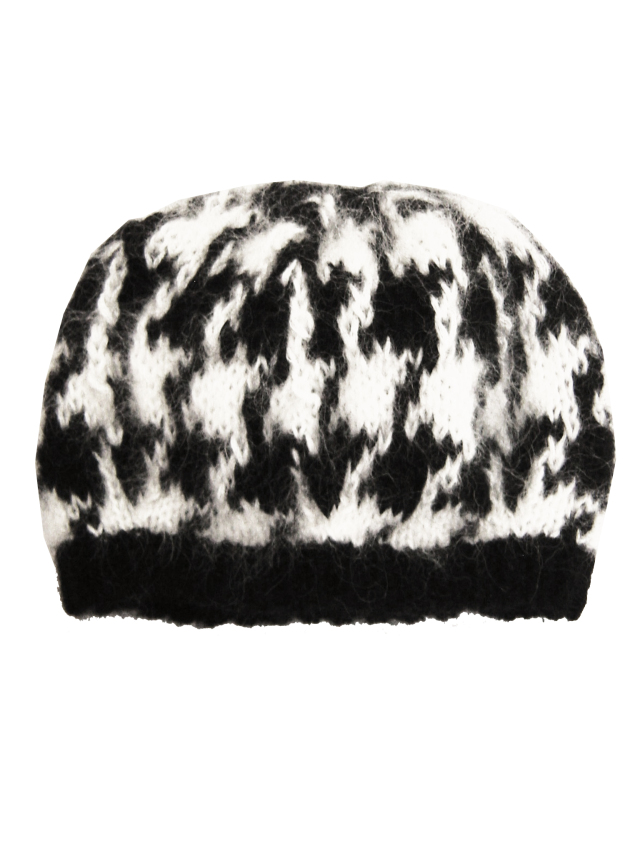 ニット、帽子、千鳥、ジャカード、ビーニー