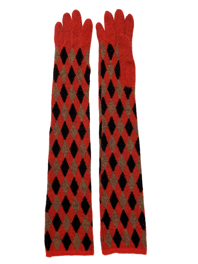 ニット、手袋、グローブ、ジャカード、ダイヤ