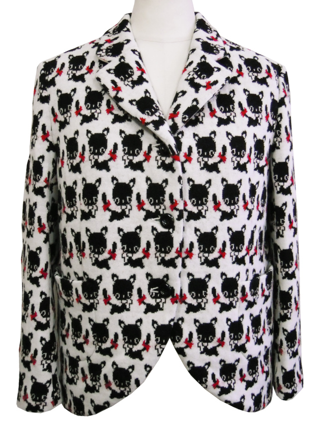 ジャケット、動物、ジャカード、ニット、長袖