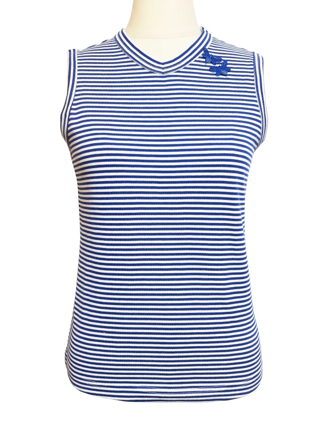 Tシャツ、ボーダー、ノースリーブ、タンクトップ、綿
