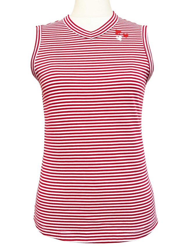 Tシャツ、ボーダー、ノースリーブ、タンクトップ、綿