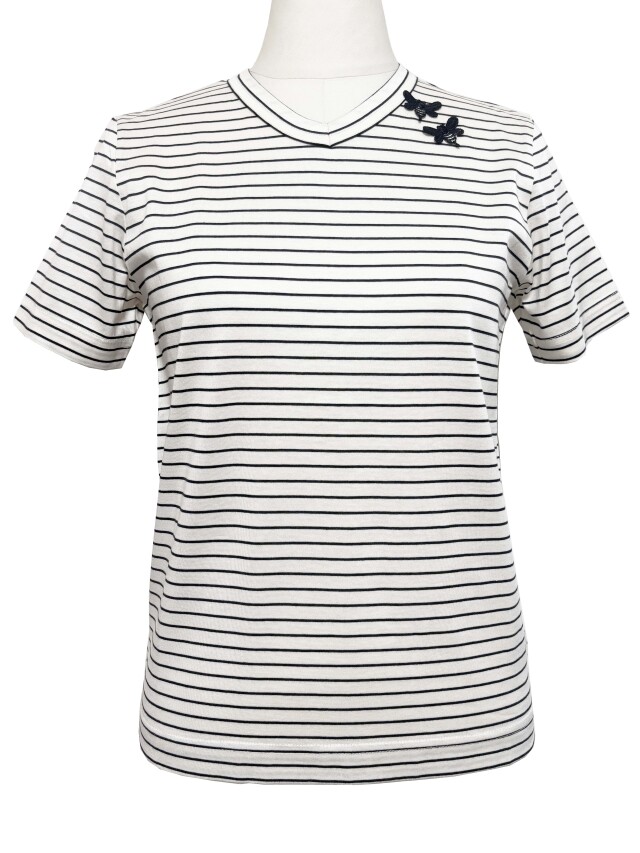 Tシャツ、ボーダー、半袖、ユニセックス、綿