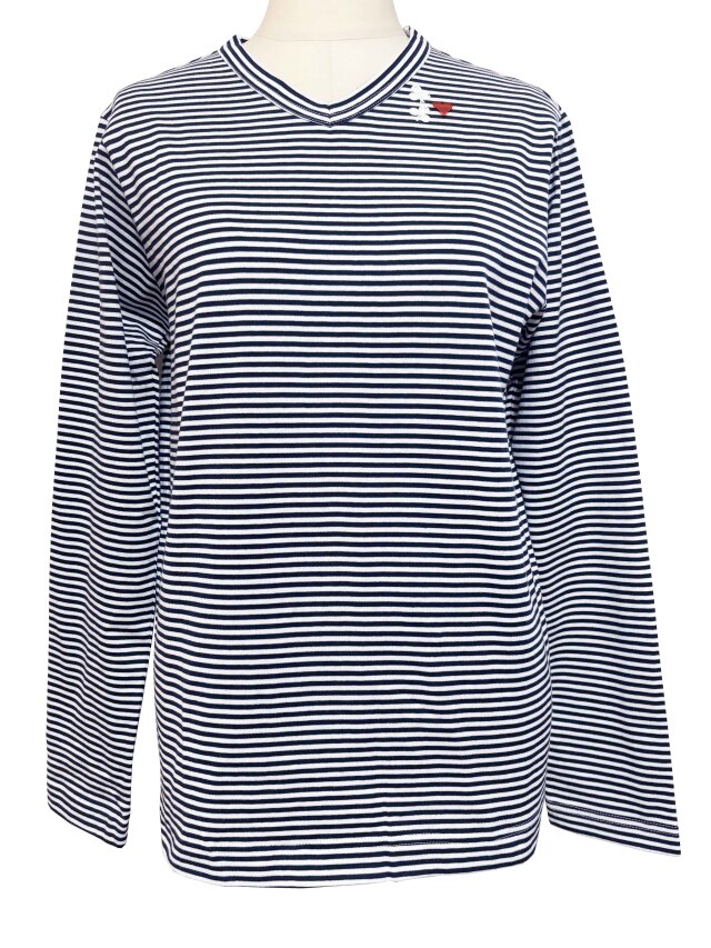 Tシャツ、ボーダー、長袖、ユニセックス、綿
