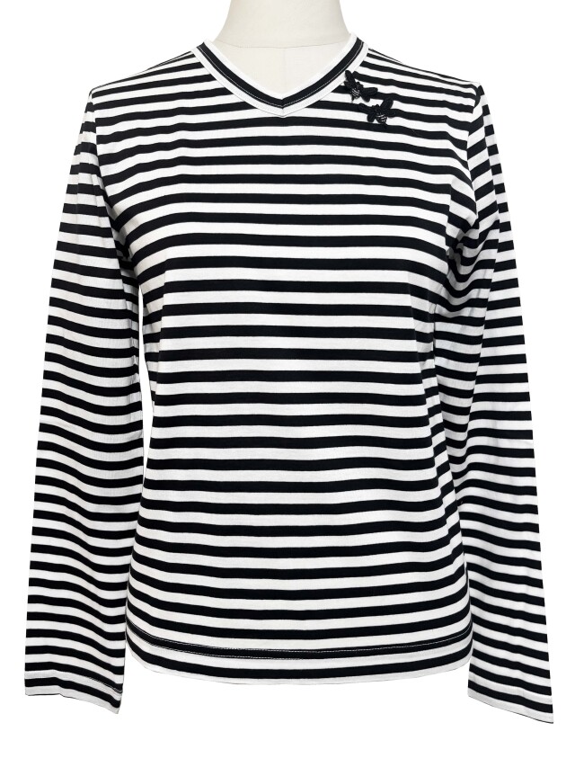 Tシャツ、ボーダー、長袖、ユニセックス、綿
