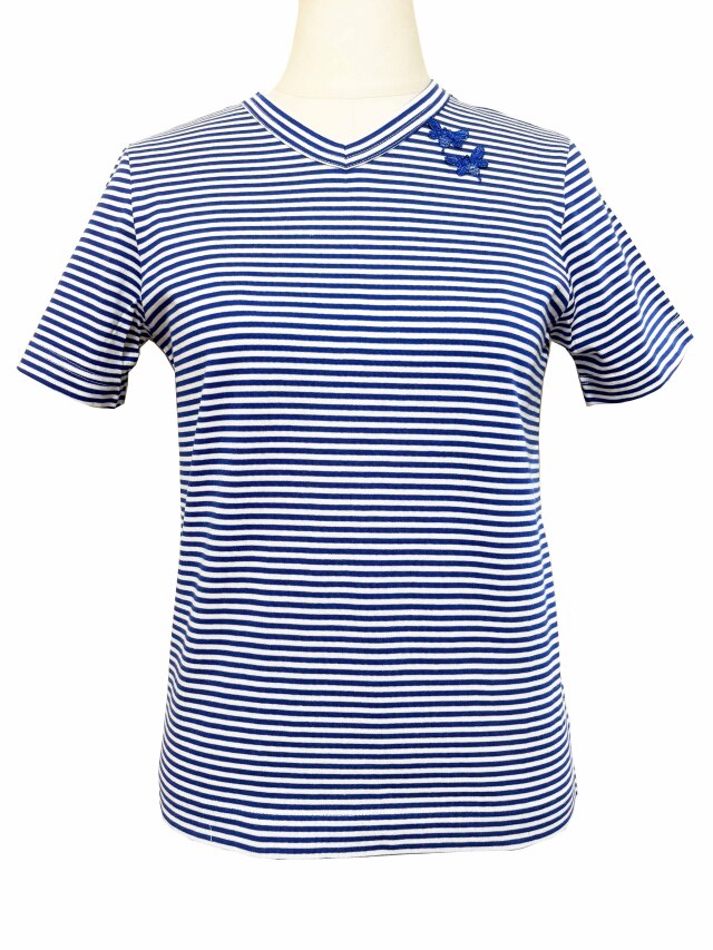 Tシャツ、ボーダー、半袖、ユニセックス、綿
