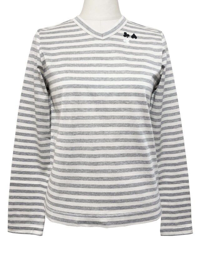Tシャツ、ボーダー、長袖、ユニセックス、綿